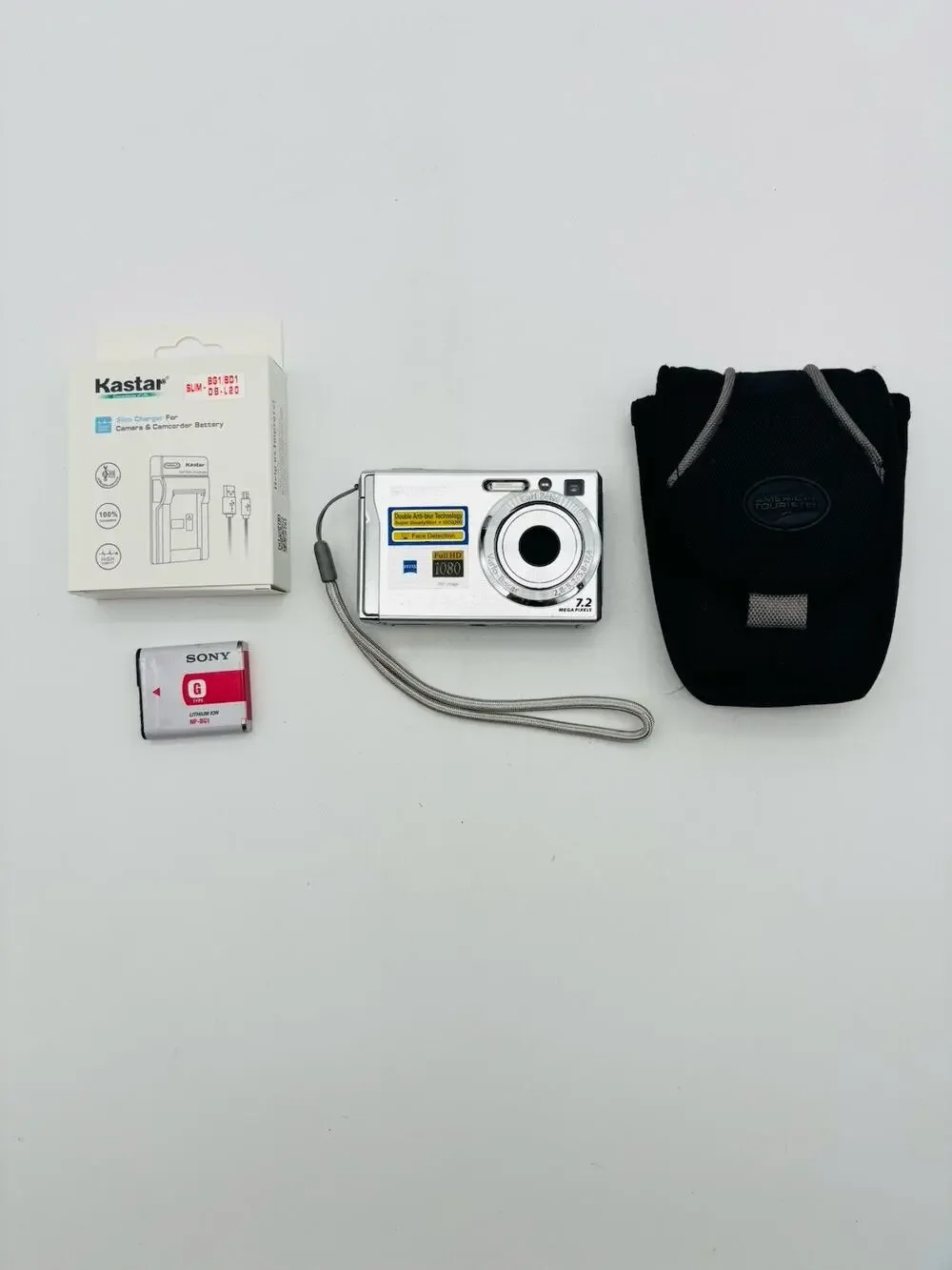 Sony Cyber-shot DSC-W80 Digital Camera Silver 7.2MP Tested Works W/ Charger